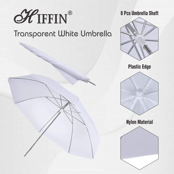HIFFIN E27 Studio Single Holder Umbrella Lighting Kit for Photography Umbrella White + Light Stand 9Ft and Bulb Holder Kit Set of 2 Daylight Umbrella Continuous & Professional Lighting - Image 4