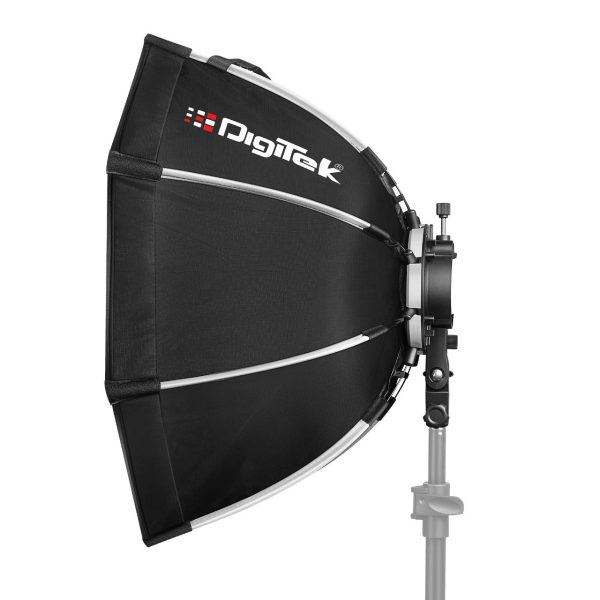 DIGITEK® (DSBH-055) 55cm Octa Soft Box Kit with S2 Type Bracket, 2 White Diffuser, Silver Particle Baffle & Collapsible Nylon Cover, Compatible with All Speedlights (Carry Case Included) - Image 2