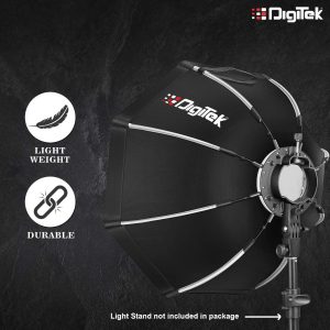 DIGITEK® (DSBH-055) 55cm Octa Soft Box Kit with S2 Type Bracket, 2 White Diffuser, Silver Particle Baffle & Collapsible Nylon Cover, Compatible with All Speedlights (Carry Case Included)