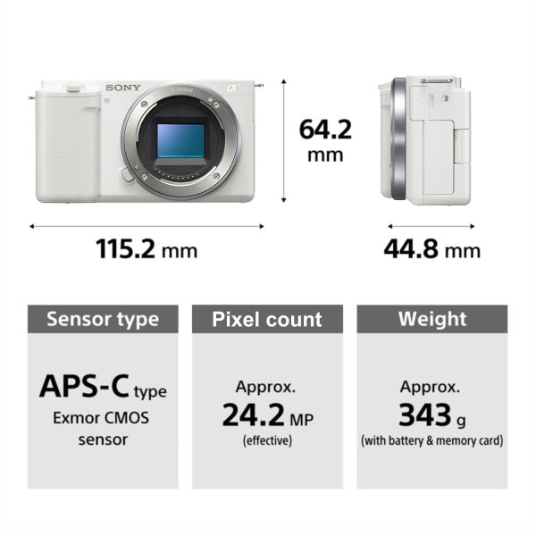 Sony Alpha ZV-E10L 24.2 Mega Pixel Interchangeable-Lens Mirrorless vlog Camera with 16-50 mm Lens, Made for Creators | APS-C Sensor | Advanced Autofocus | Clear Audio & 4K Movie Recording - White - Image 3